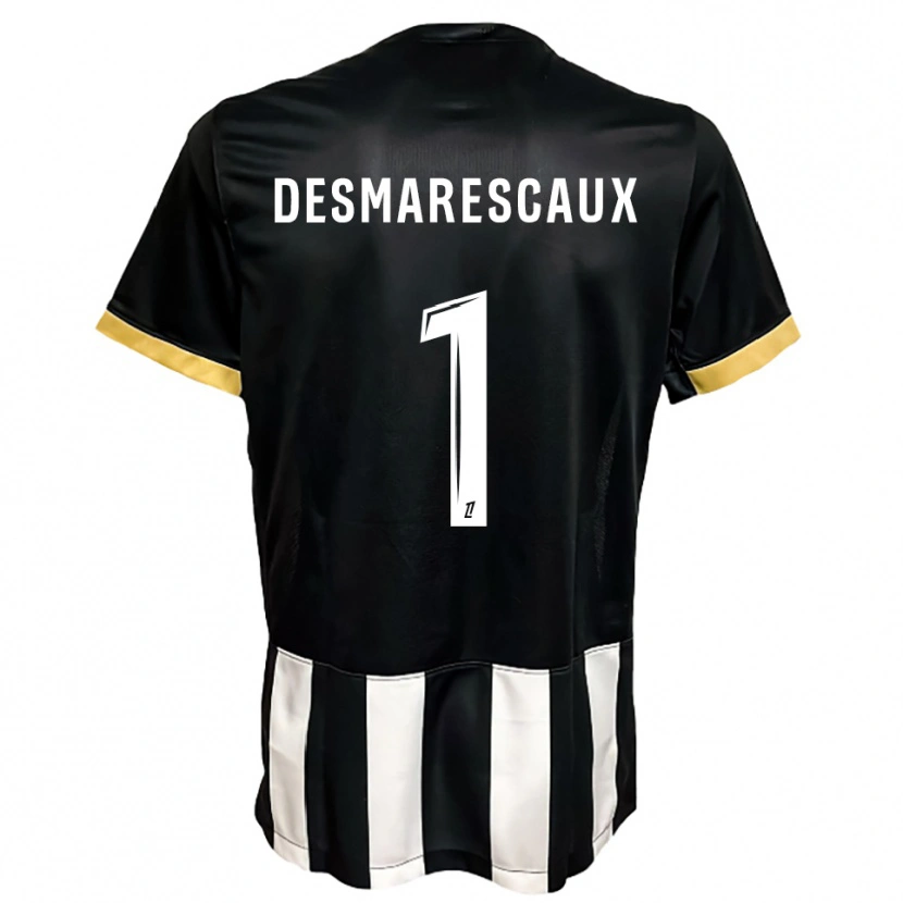 Danxen Bambino Maglia Émile Desmarescaux #1 Nero Bianco Kit Gara Home 2025/26 Maglietta