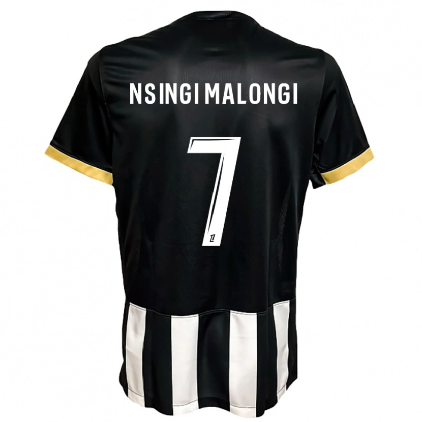 Danxen Bambino Maglia Rodrigue Nsingi Malongi #7 Nero Bianco Kit Gara Home 2025/26 Maglietta