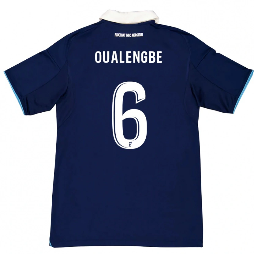 Danxen Bambino Maglia Gabriel Oualengbe #6 Blu Scuro Bianco Kit Gara Home 2025/26 Maglietta