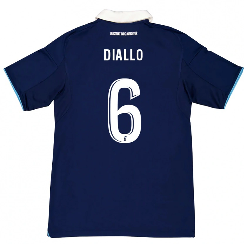 Danxen Bambino Maglia Ibrahim Diallo #6 Blu Scuro Bianco Kit Gara Home 2025/26 Maglietta