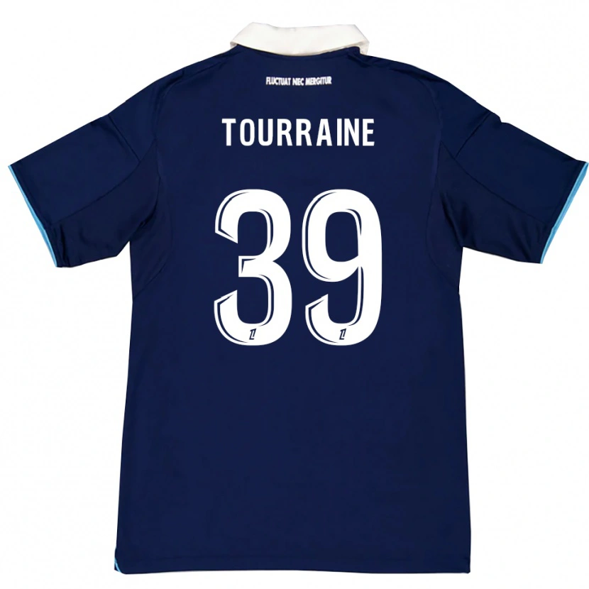 Danxen Bambino Maglia Mathys Tourraine #39 Blu Scuro Bianco Kit Gara Home 2025/26 Maglietta