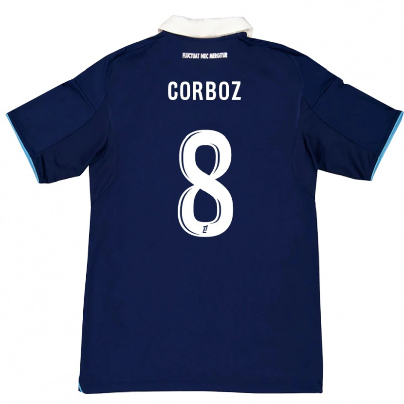 Danxen Bambino Maglia Daphné Corboz #8 Blu Scuro Bianco Kit Gara Home 2025/26 Maglietta
