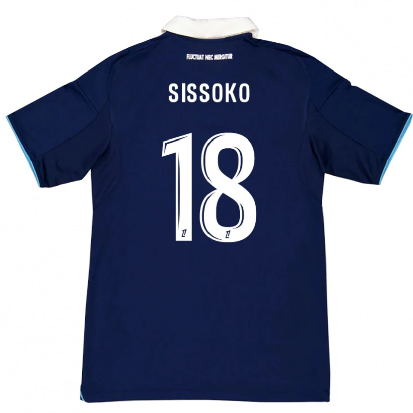 Danxen Bambino Maglia Omar Sissoko #18 Blu Scuro Bianco Kit Gara Home 2025/26 Maglietta