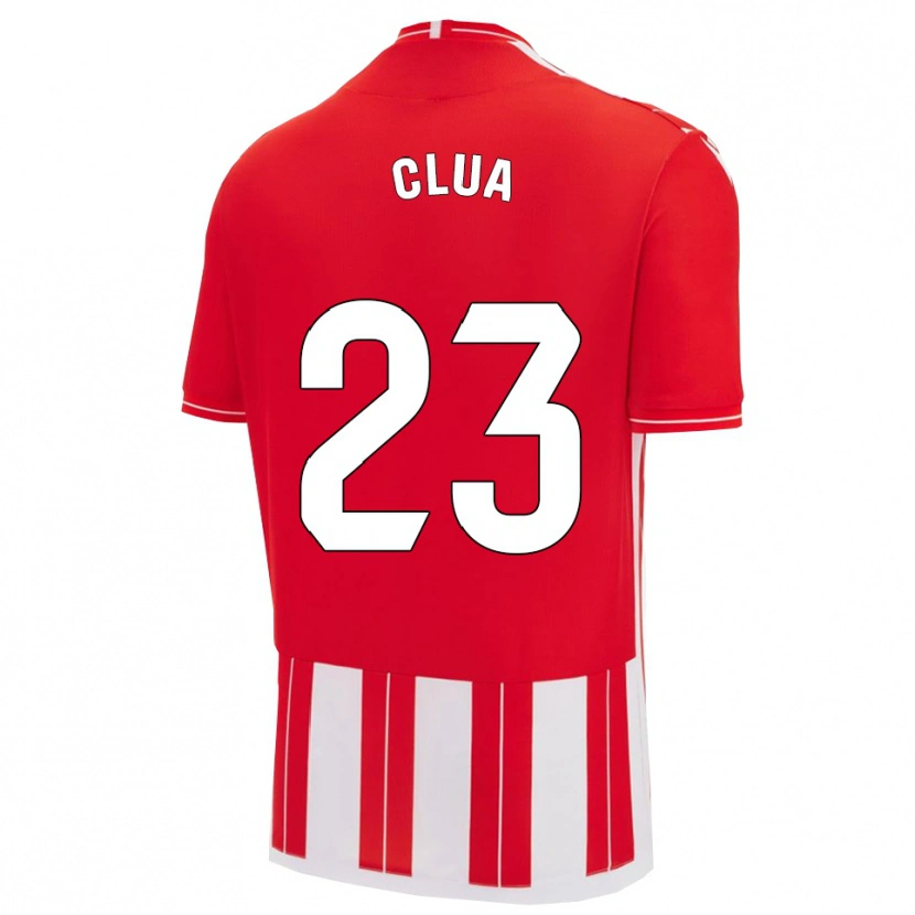 Danxen Bambino Maglia Selvi Clua #23 Rosso Bianco Kit Gara Home 2025/26 Maglietta