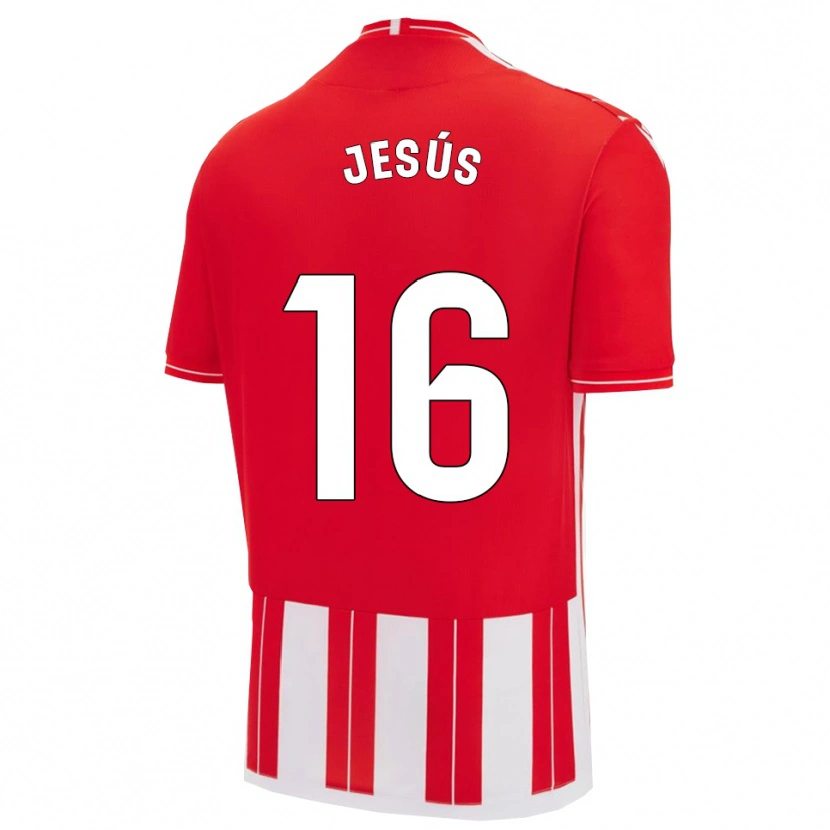 Danxen Bambino Maglia Antonio Jesús #16 Rosso Bianco Kit Gara Home 2025/26 Maglietta