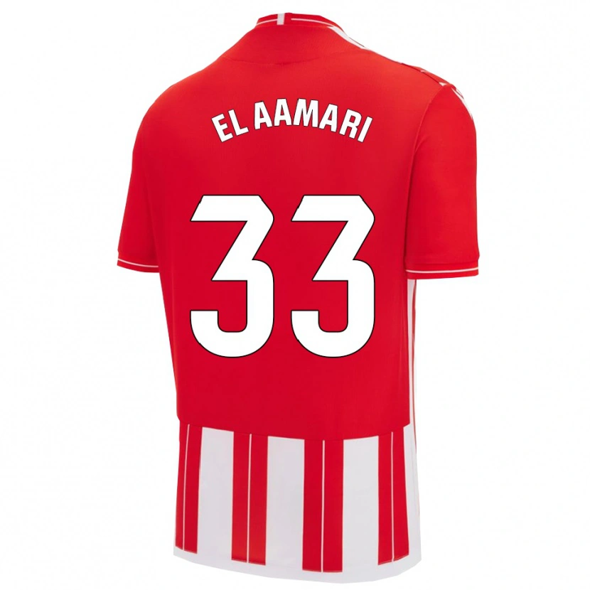 Danxen Bambino Maglia Saif El Aamari #33 Rosso Bianco Kit Gara Home 2025/26 Maglietta