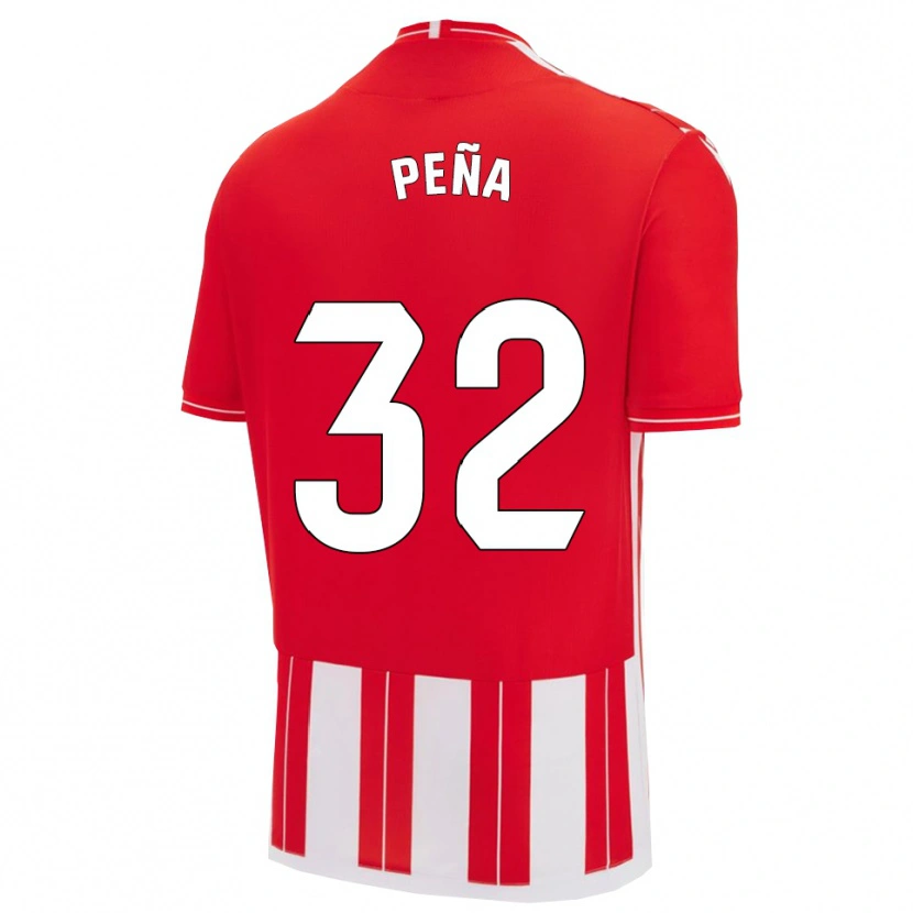 Danxen Bambino Maglia Marcos Peña #32 Rosso Bianco Kit Gara Home 2025/26 Maglietta