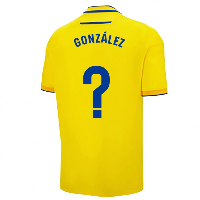 Danxen Bambino Maglia Guille González #0 Giallo Blu Scuro Kit Gara Home 2025/26 Maglietta