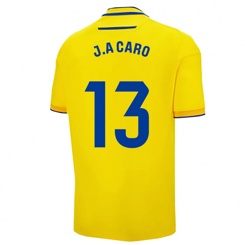 Danxen Bambino Maglia José Antonio Caro #13 Giallo Blu Scuro Kit Gara Home 2025/26 Maglietta