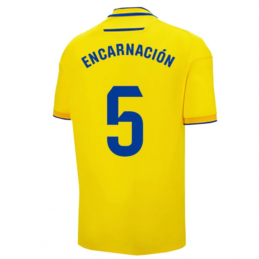 Danxen Bambino Maglia Encarnación Picardo Amaya #5 Giallo Blu Scuro Kit Gara Home 2025/26 Maglietta