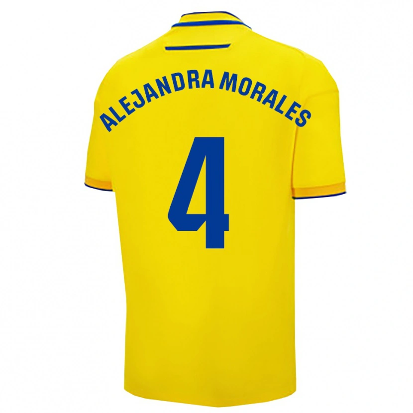 Danxen Bambino Maglia Alejandra Morales Calvente #4 Giallo Blu Scuro Kit Gara Home 2025/26 Maglietta