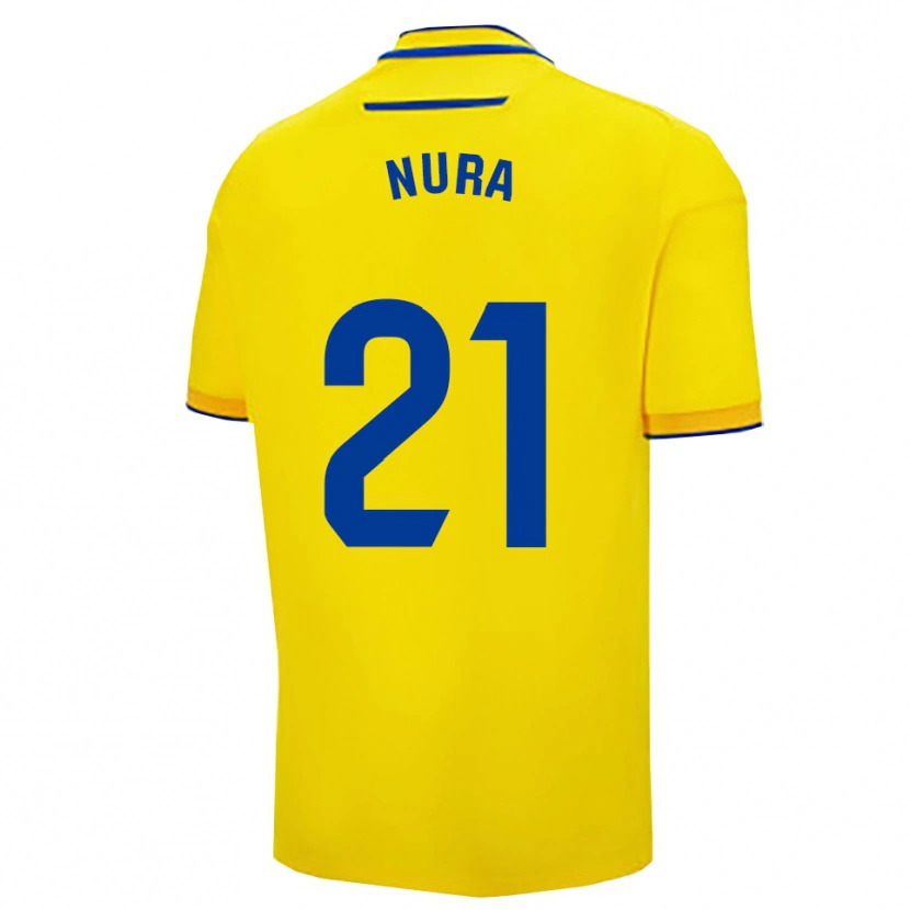 Danxen Bambino Maglia Nura Hegazy Ceballos #21 Giallo Blu Scuro Kit Gara Home 2025/26 Maglietta
