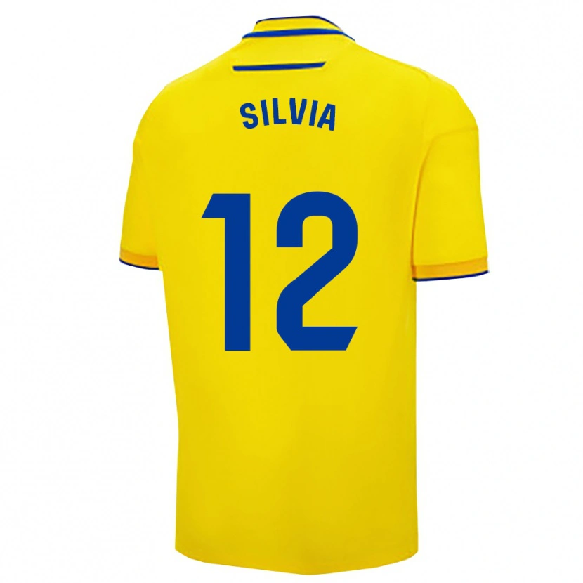 Danxen Bambino Maglia Silvia Martín Reyes #12 Giallo Blu Scuro Kit Gara Home 2025/26 Maglietta