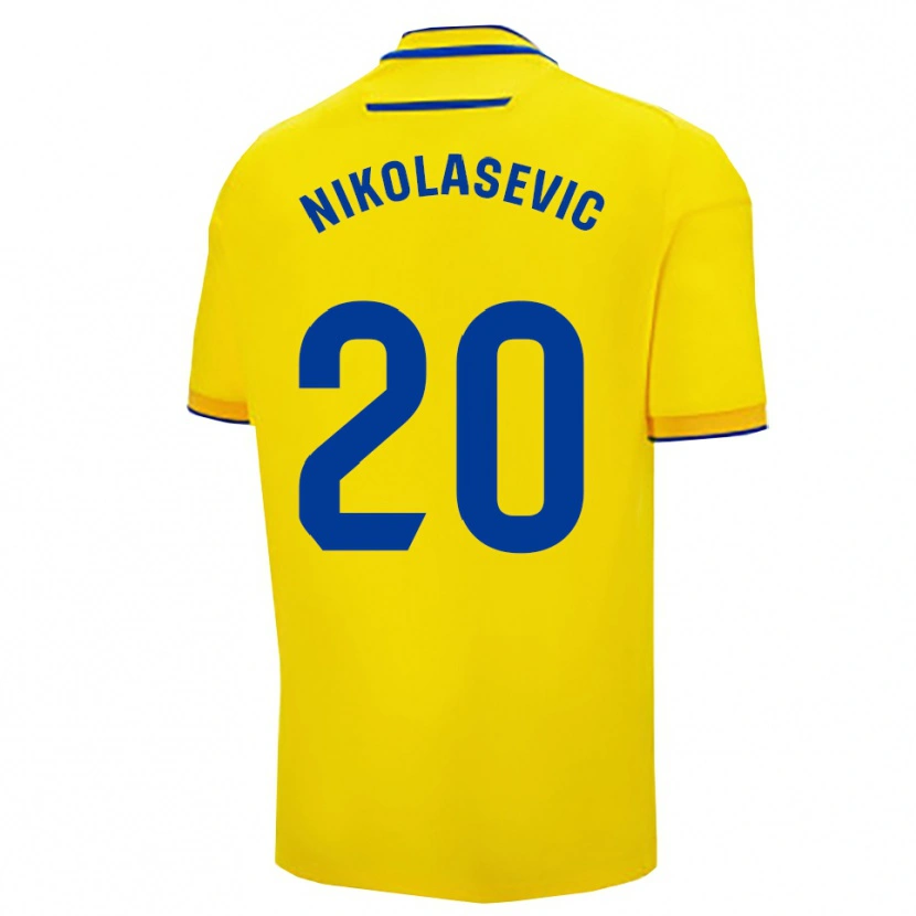 Danxen Bambino Maglia Mirko Nikolasevic #20 Giallo Blu Scuro Kit Gara Home 2025/26 Maglietta