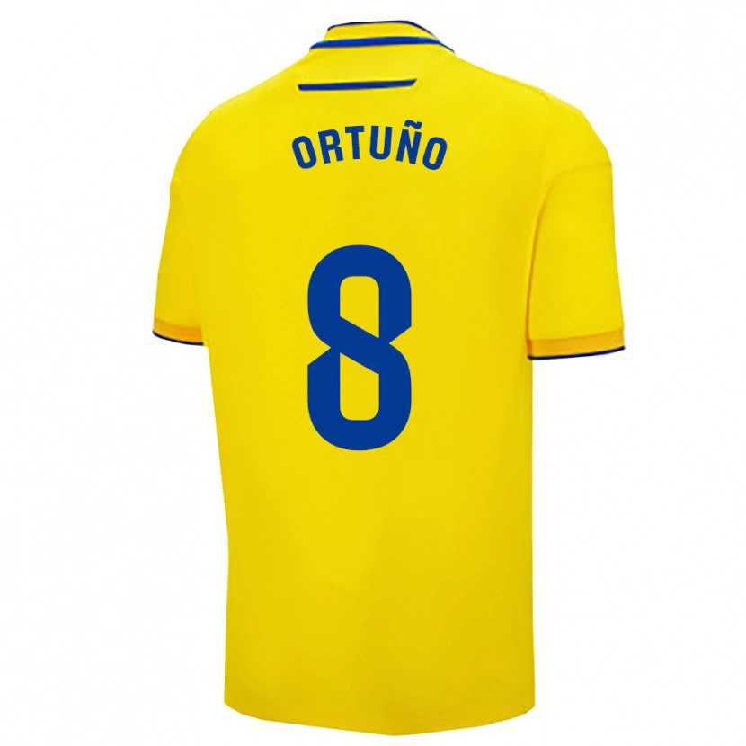 Danxen Bambino Maglia Sergio Ortuño #8 Giallo Blu Scuro Kit Gara Home 2025/26 Maglietta