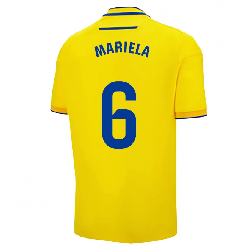 Danxen Bambino Maglia Mariela Sánchez Sánchez #6 Giallo Blu Scuro Kit Gara Home 2025/26 Maglietta