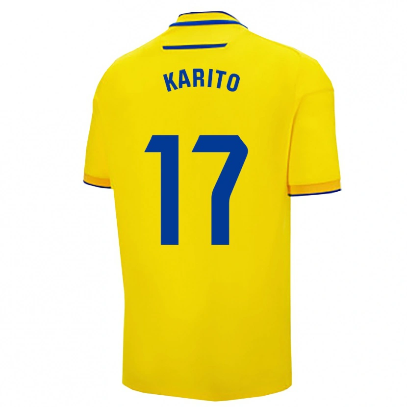 Danxen Bambino Maglia Carolina De Los Santos Mellado #17 Giallo Blu Scuro Kit Gara Home 2025/26 Maglietta