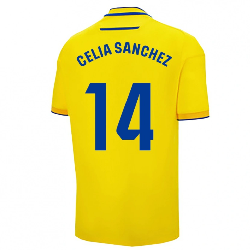 Danxen Bambino Maglia Celia Sánchez García #14 Giallo Blu Scuro Kit Gara Home 2025/26 Maglietta