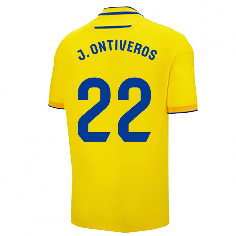 Danxen Bambino Maglia Javi Ontiveros #22 Giallo Blu Scuro Kit Gara Home 2025/26 Maglietta