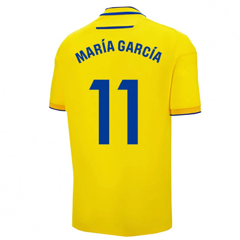 Danxen Bambino Maglia María García Villega #11 Giallo Blu Scuro Kit Gara Home 2025/26 Maglietta
