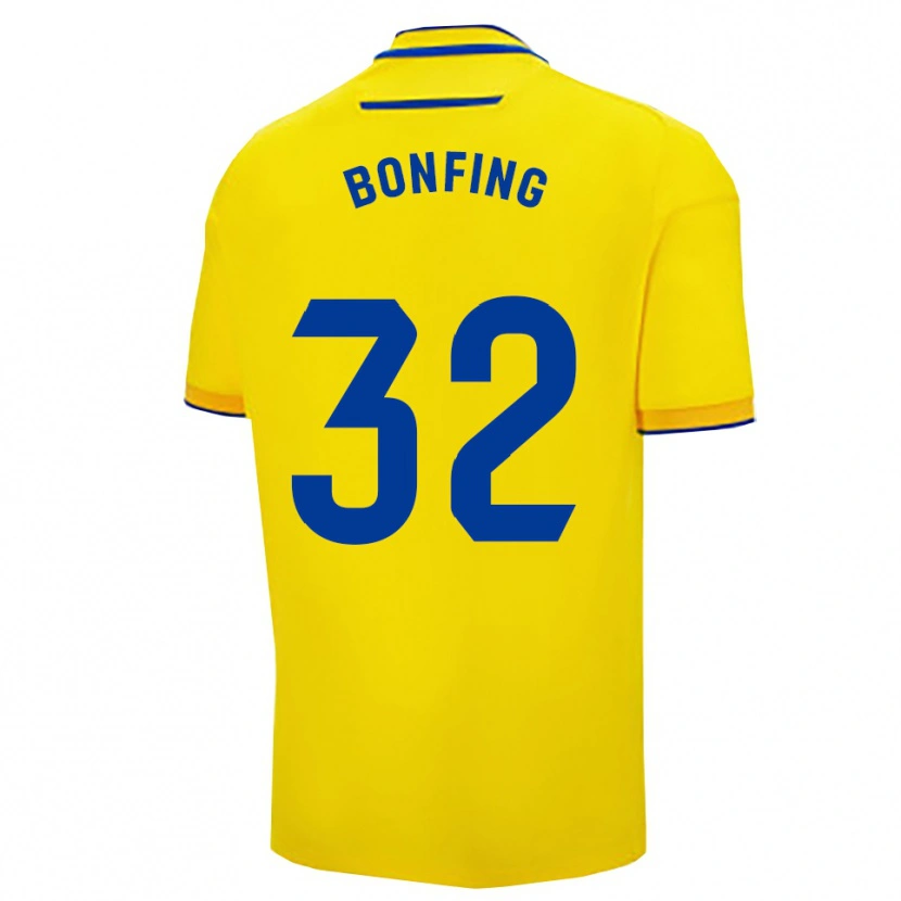 Danxen Bambino Maglia Boubacar Bonfing #32 Giallo Blu Scuro Kit Gara Home 2025/26 Maglietta