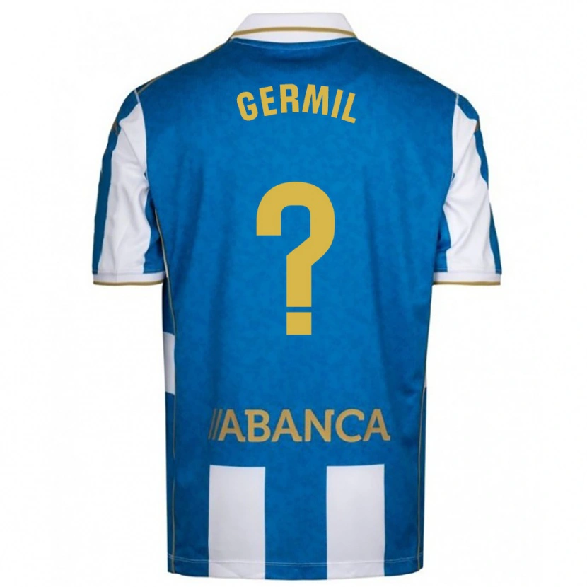 Danxen Bambino Maglia Darío Germil #0 Bianco Blu Kit Gara Home 2025/26 Maglietta
