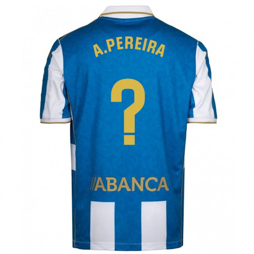 Danxen Bambino Maglia Alejandro Pereira #0 Bianco Blu Kit Gara Home 2025/26 Maglietta