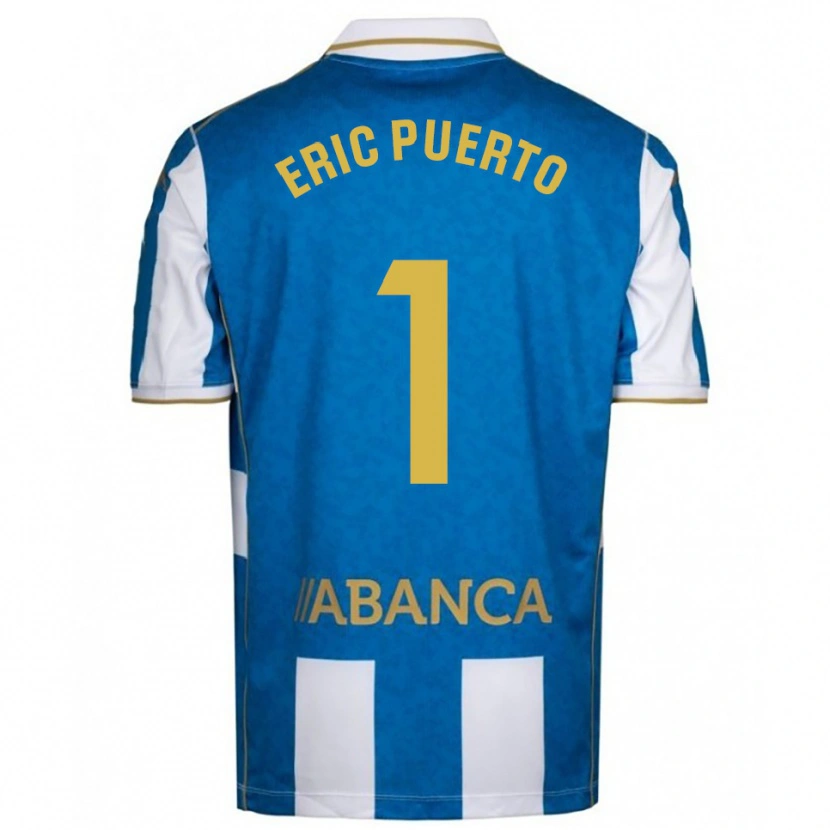 Danxen Bambino Maglia Eric Puerto #1 Bianco Blu Kit Gara Home 2025/26 Maglietta