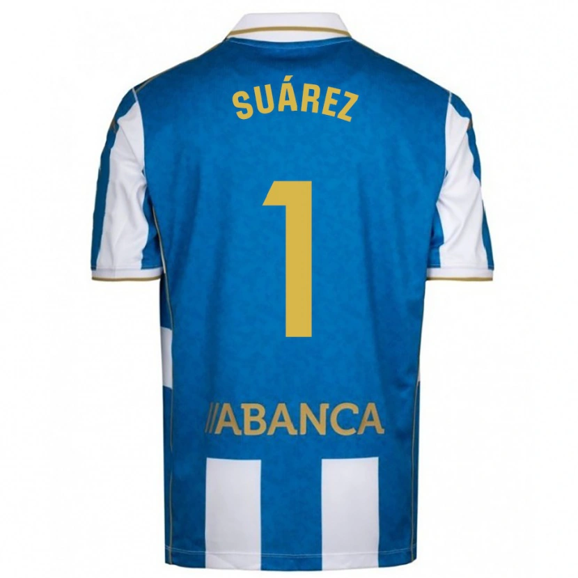 Danxen Bambino Maglia Brais Suárez #1 Bianco Blu Kit Gara Home 2025/26 Maglietta