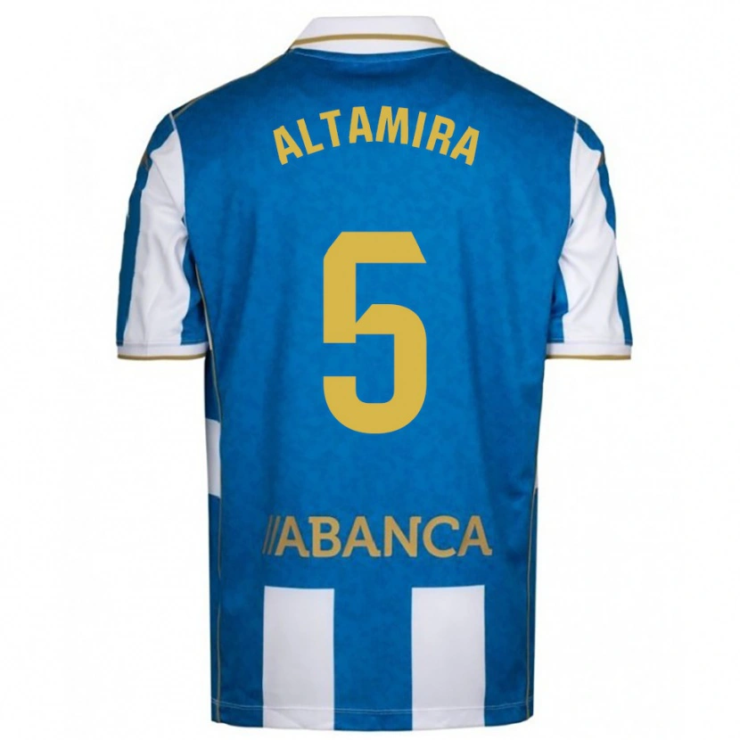 Danxen Bambino Maglia Inés Altamira #5 Bianco Blu Kit Gara Home 2025/26 Maglietta
