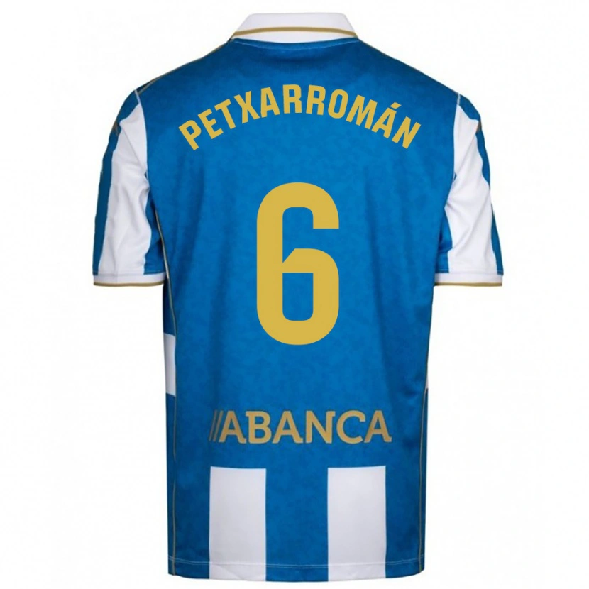 Danxen Bambino Maglia Álex Petxarroman #6 Bianco Blu Kit Gara Home 2025/26 Maglietta