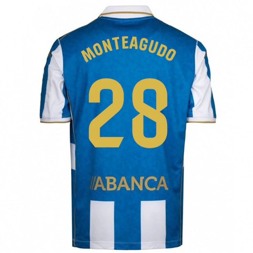Danxen Bambino Maglia Paula Monteagudo #28 Bianco Blu Kit Gara Home 2025/26 Maglietta
