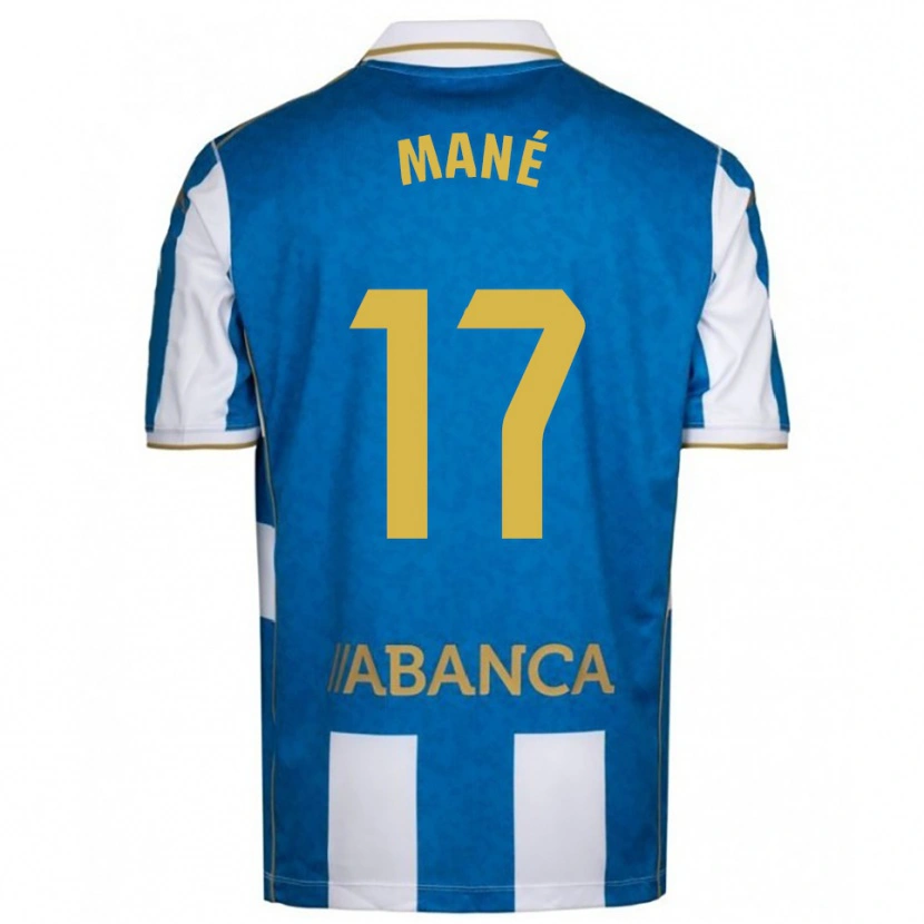 Danxen Bambino Maglia Alioune Mané #17 Bianco Blu Kit Gara Home 2025/26 Maglietta