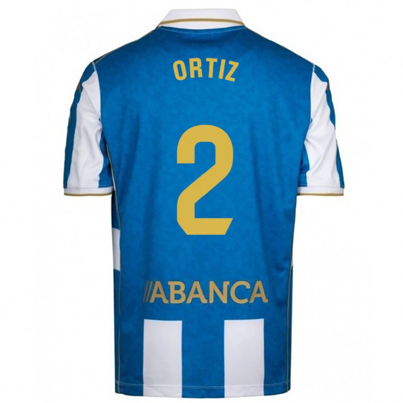 Danxen Bambino Maglia Samara Ortiz #2 Bianco Blu Kit Gara Home 2025/26 Maglietta