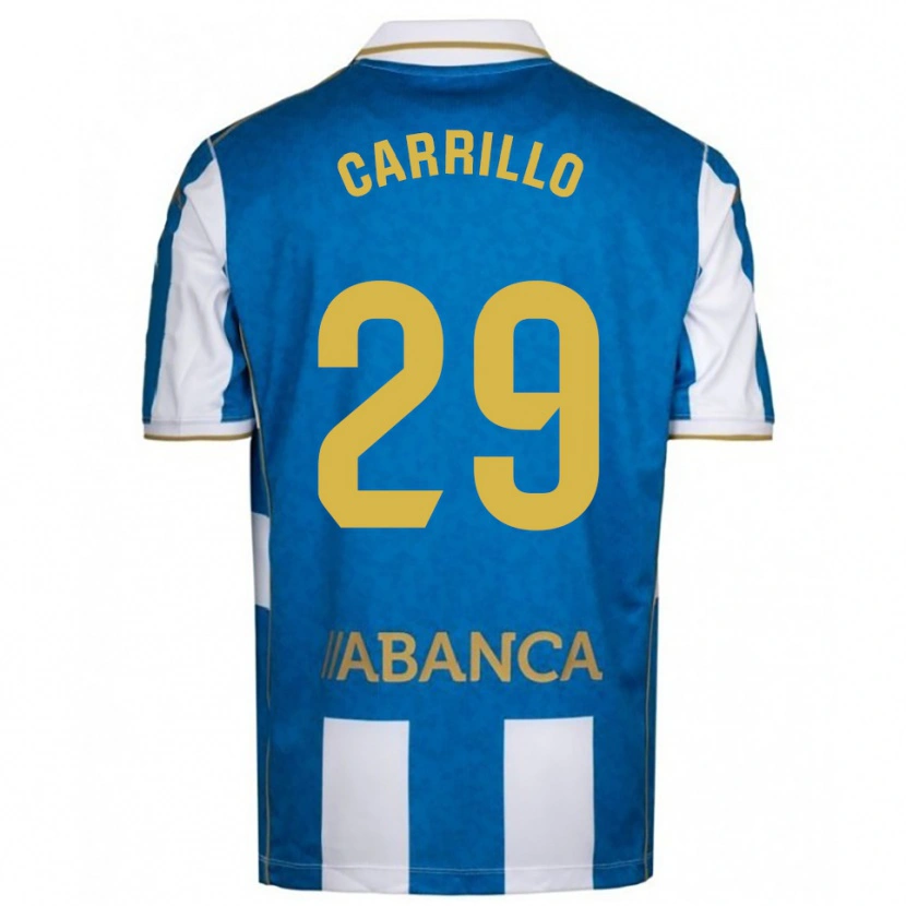 Danxen Bambino Maglia Noé Carrillo #29 Bianco Blu Kit Gara Home 2025/26 Maglietta