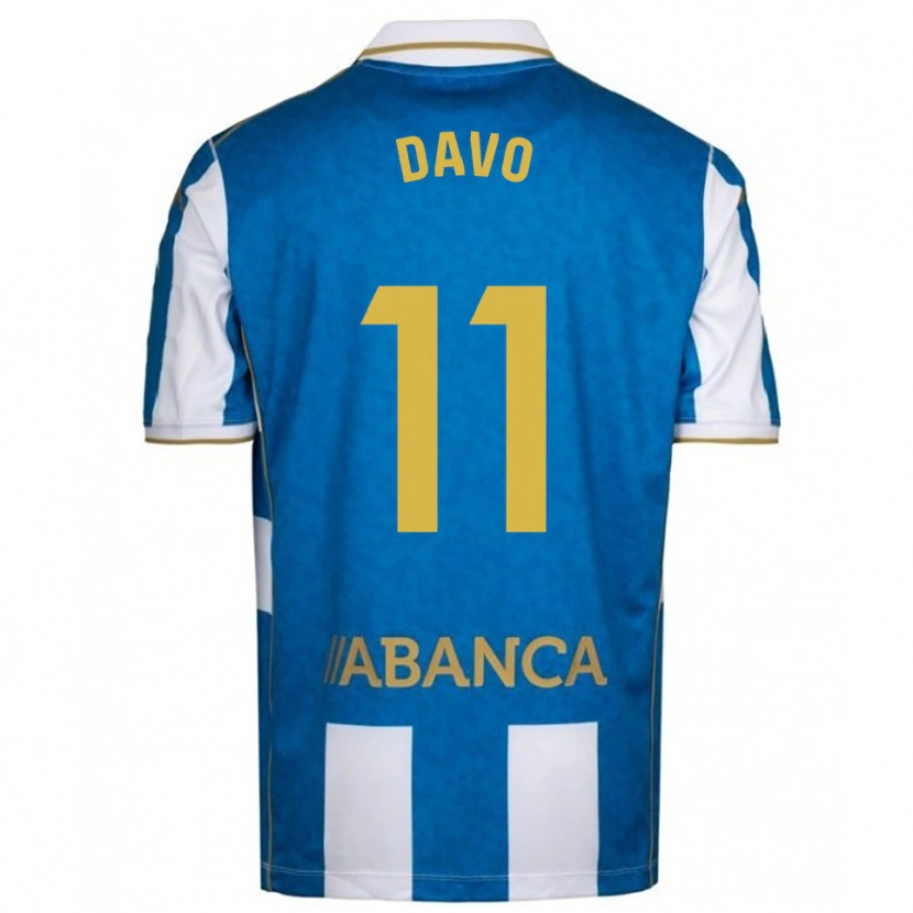 Danxen Bambino Maglia Davo #11 Bianco Blu Kit Gara Home 2025/26 Maglietta