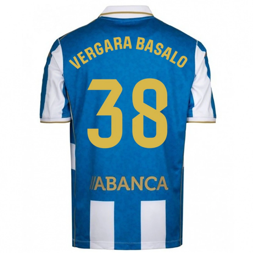Danxen Bambino Maglia David Vergara Basalo #38 Bianco Blu Kit Gara Home 2025/26 Maglietta