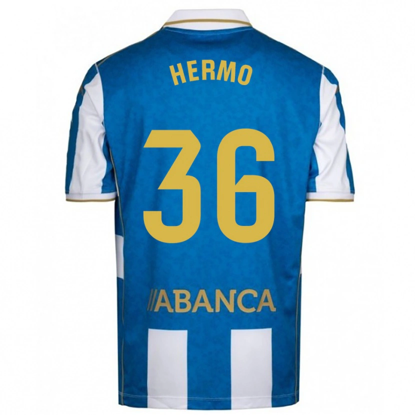 Danxen Bambino Maglia Mario Hermo #36 Bianco Blu Kit Gara Home 2025/26 Maglietta