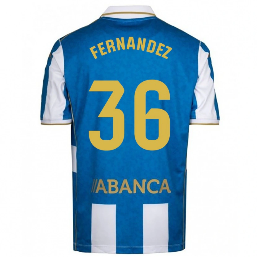 Danxen Bambino Maglia Rubén Fernández #36 Bianco Blu Kit Gara Home 2025/26 Maglietta