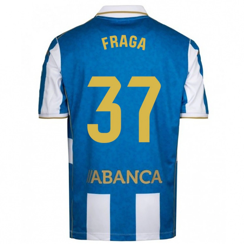 Danxen Bambino Maglia Álvaro Fraga #37 Bianco Blu Kit Gara Home 2025/26 Maglietta