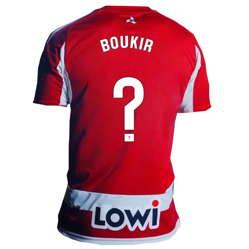 Danxen Bambino Maglia Oussama Boukir #0 Rosso Bianco Kit Gara Home 2025/26 Maglietta