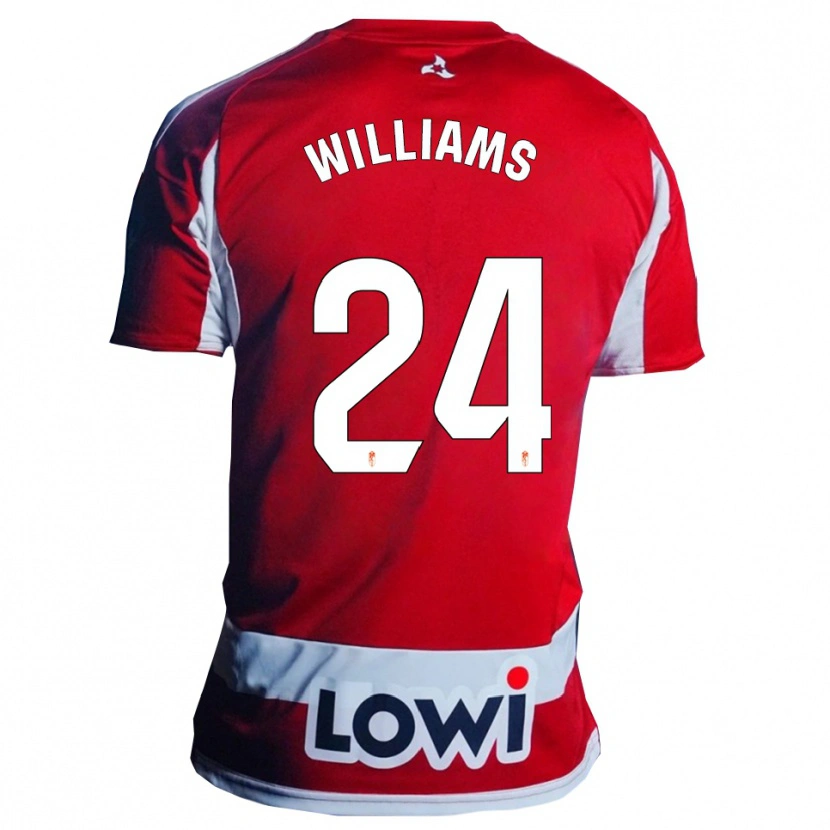 Danxen Bambino Maglia Loïc Williams #24 Rosso Bianco Kit Gara Home 2025/26 Maglietta