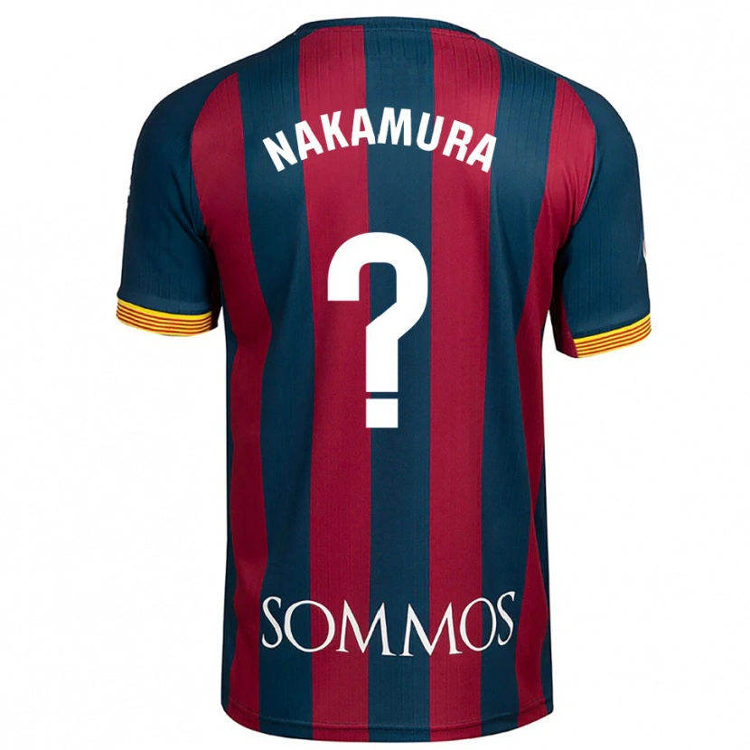 Danxen Bambino Maglia Togo Nakamura #0 Blu Scuro Rosso Kit Gara Home 2025/26 Maglietta
