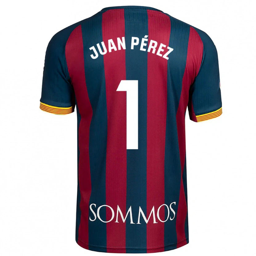 Danxen Bambino Maglia Juan Pérez #1 Blu Scuro Rosso Kit Gara Home 2025/26 Maglietta
