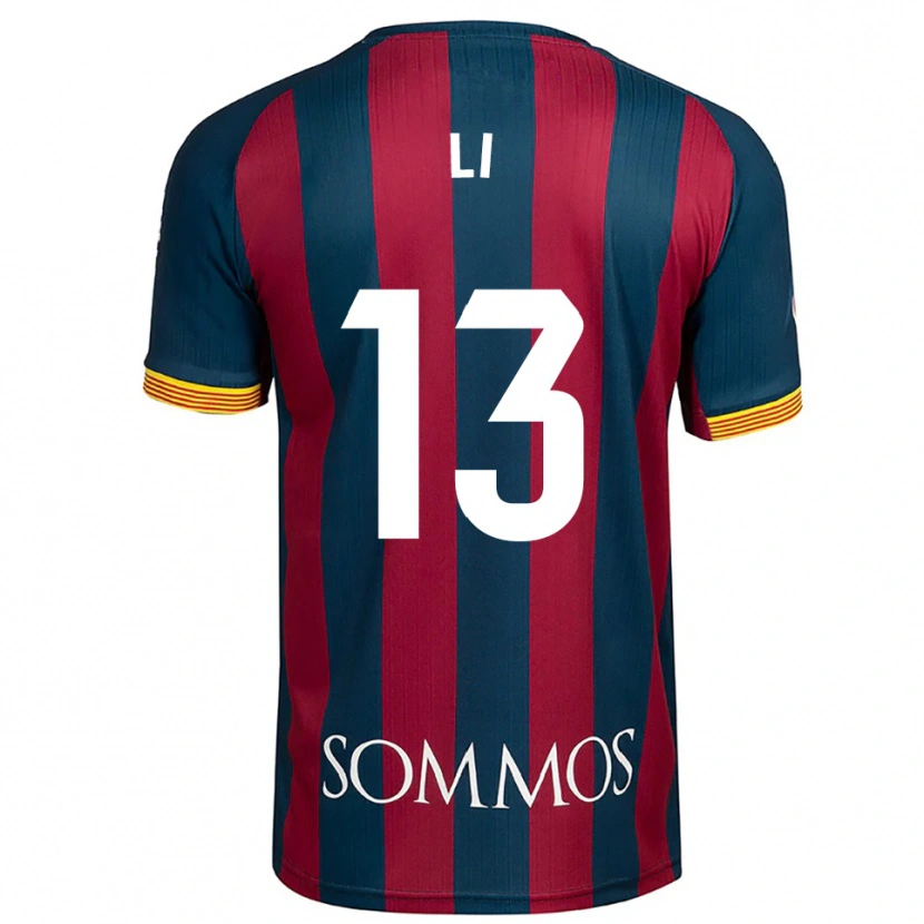 Danxen Bambino Maglia Changyi Li #13 Blu Scuro Rosso Kit Gara Home 2025/26 Maglietta