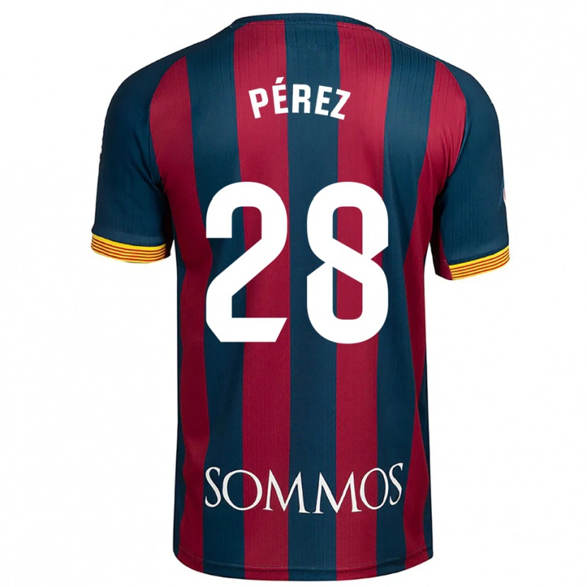Danxen Bambino Maglia Hugo Pérez #28 Blu Scuro Rosso Kit Gara Home 2025/26 Maglietta