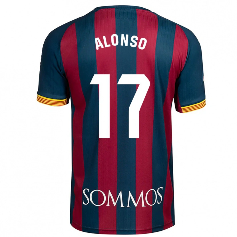 Danxen Bambino Maglia Julio Alonso #17 Blu Scuro Rosso Kit Gara Home 2025/26 Maglietta