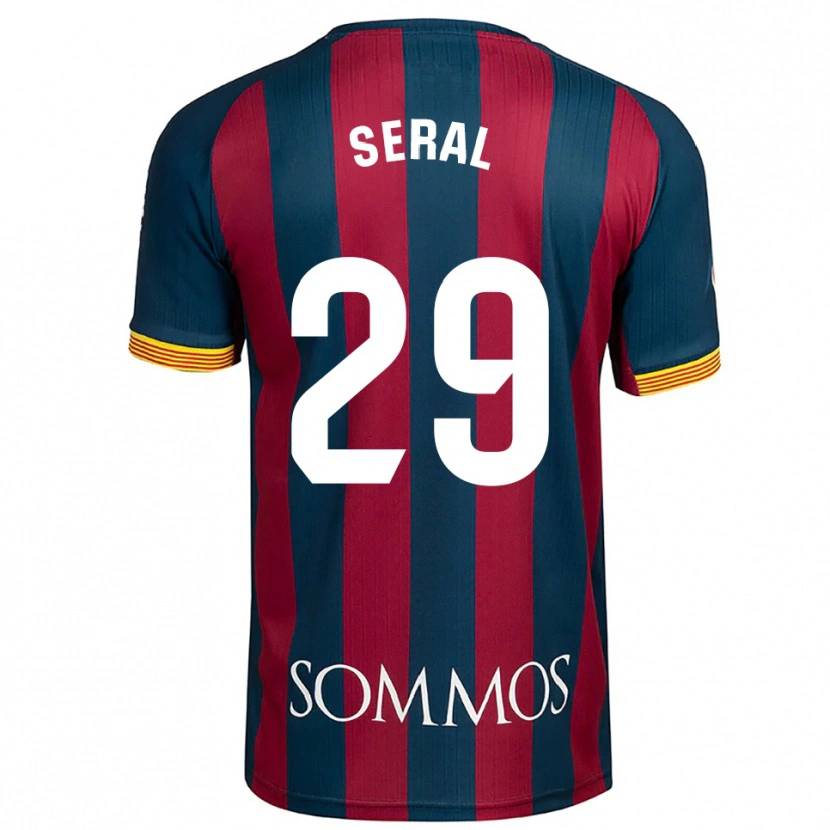 Danxen Bambino Maglia Abel Seral #29 Blu Scuro Rosso Kit Gara Home 2025/26 Maglietta