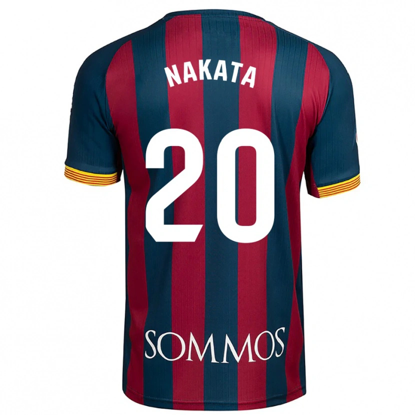 Danxen Bambino Maglia Yuki Nakata #20 Blu Scuro Rosso Kit Gara Home 2025/26 Maglietta