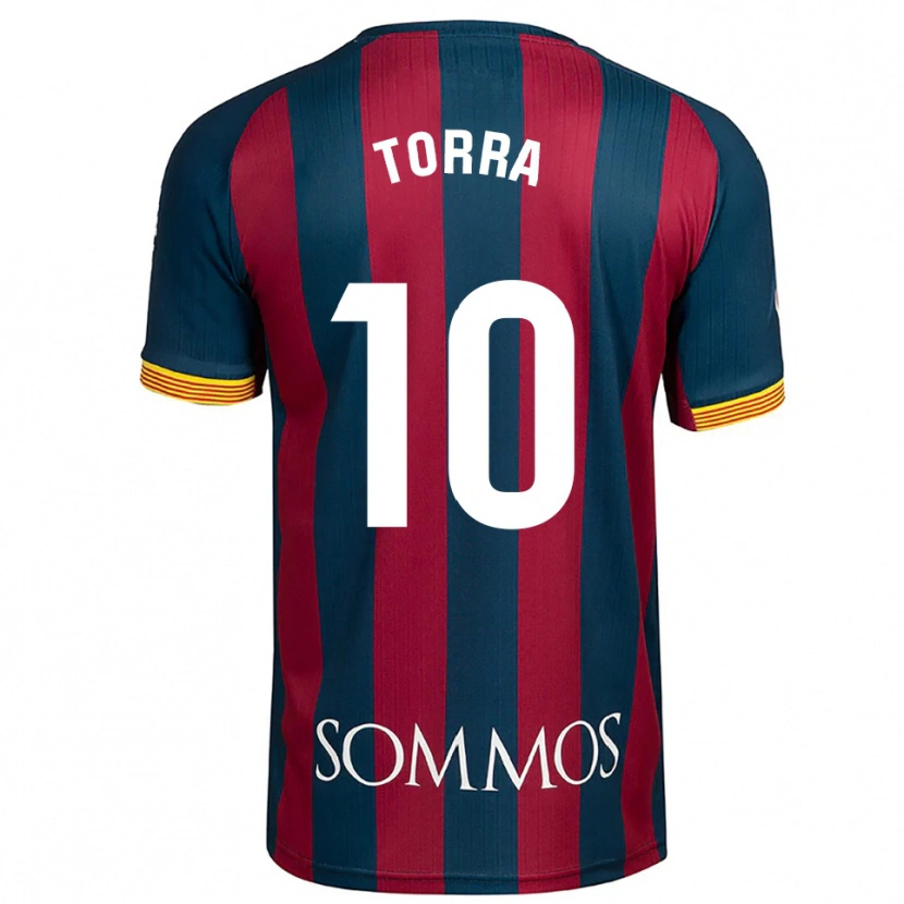 Danxen Bambino Maglia Marc Torra #10 Blu Scuro Rosso Kit Gara Home 2025/26 Maglietta